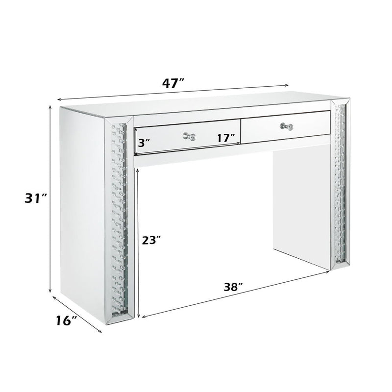 Nysa - Vanity Desk - Mirrored & Faux Crystals