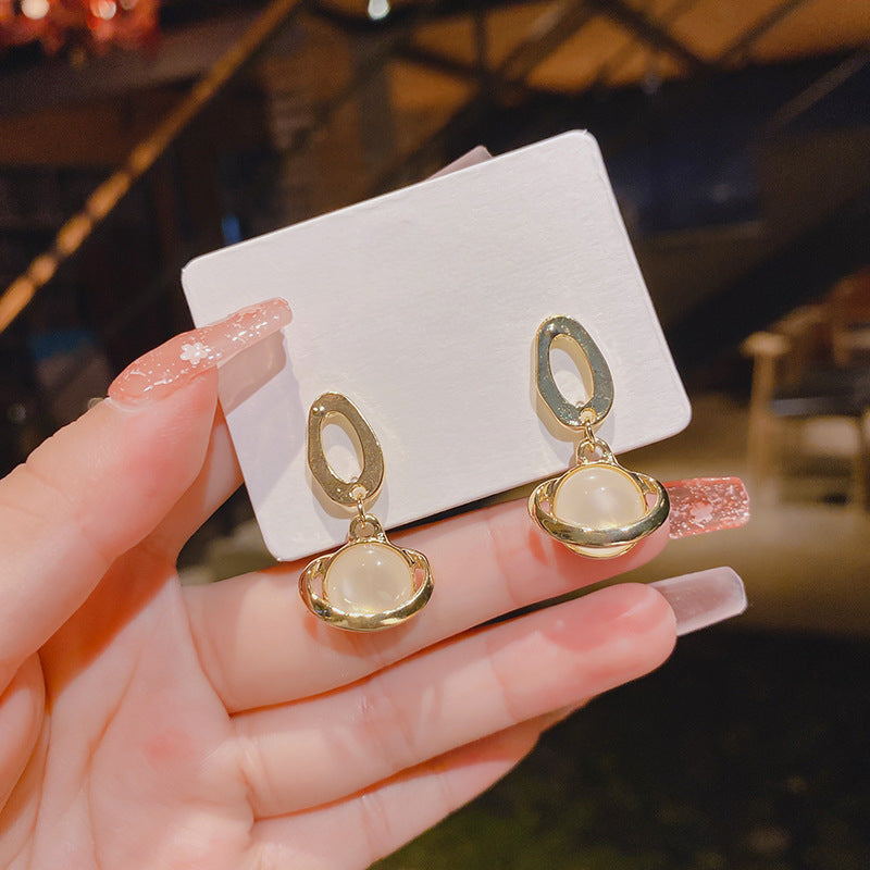 Oval Opal Drop Earring