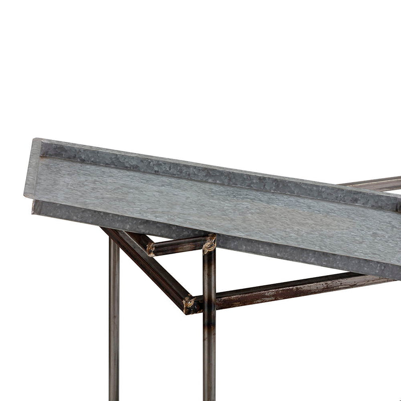 Percy Galvanized Metal Bar Cart - Gray
