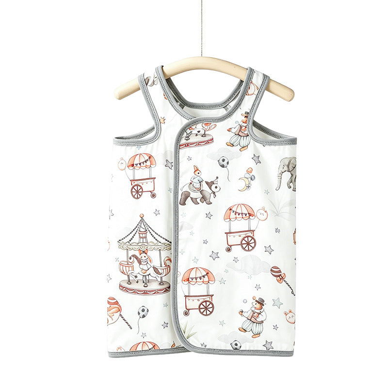 Babys Summer Thin Sleeveless Vest Belly Band Bamboo Cotton Gauze Bib