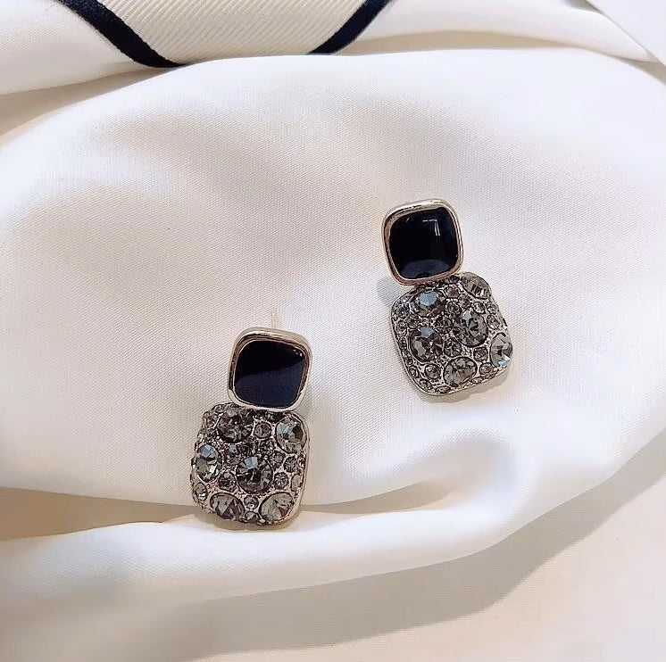 Square Crystal Rhinestone Earrings