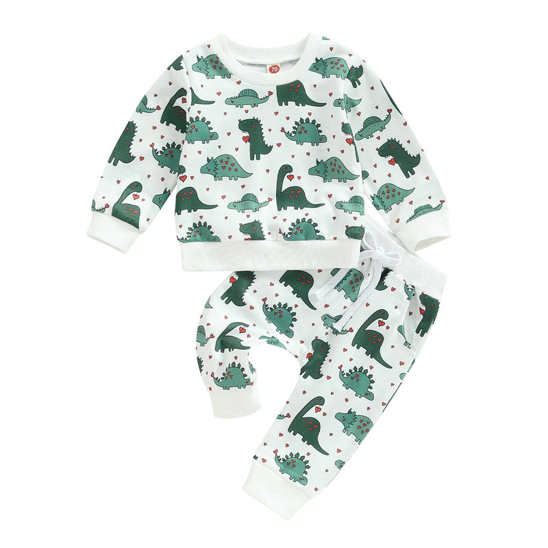 Casual Printed Long-sleeved Sweater Trousers Suit
