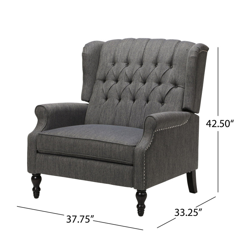 Dunham - Contemporary Fabric Tufted Oversized Pushback Recliner