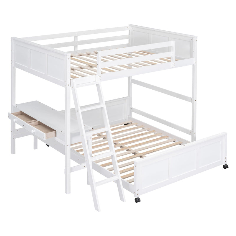 Full Over Full Bunk Bed With Desk