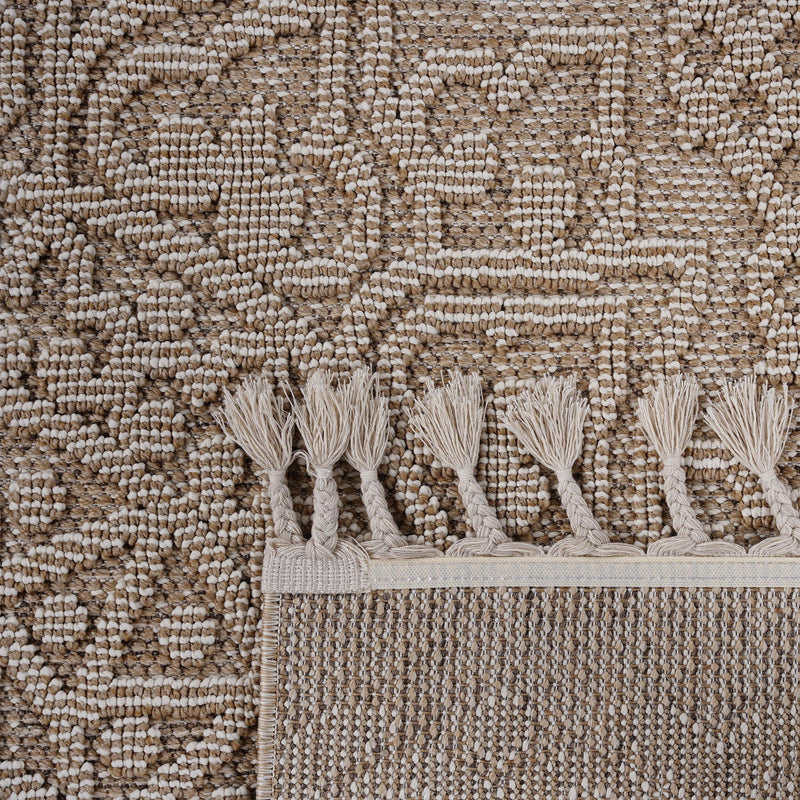 NAAR Guros Collection 4X6 Beige / Medallion Indoor / Outdoor Area Rug