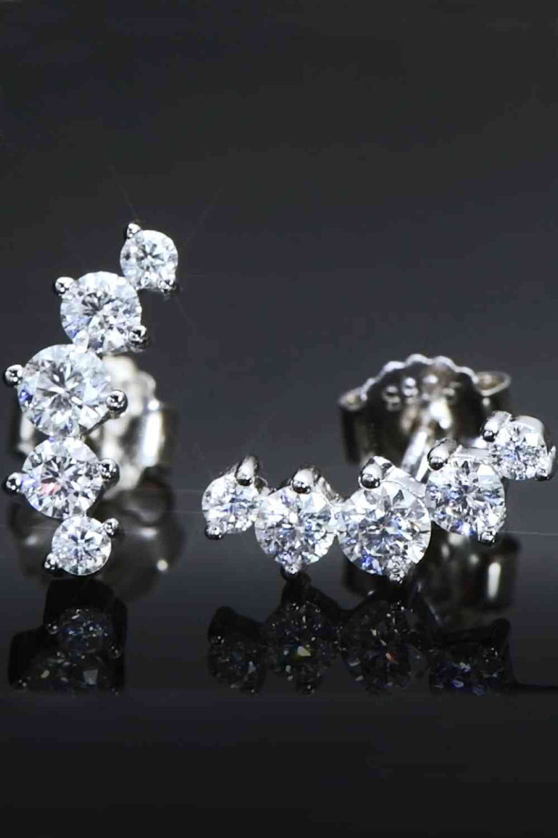 All You Need Moissanite Platinum-Plated Earrings – Elegant Minimalist Design See size chart under “more details”