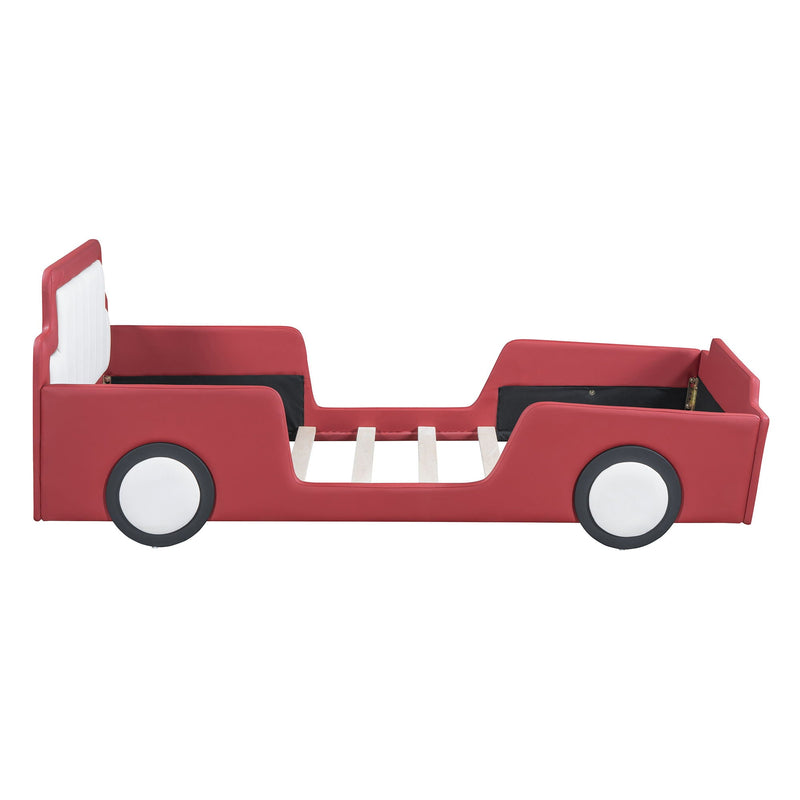 Race Car Shaped Platform Bed With Wheels