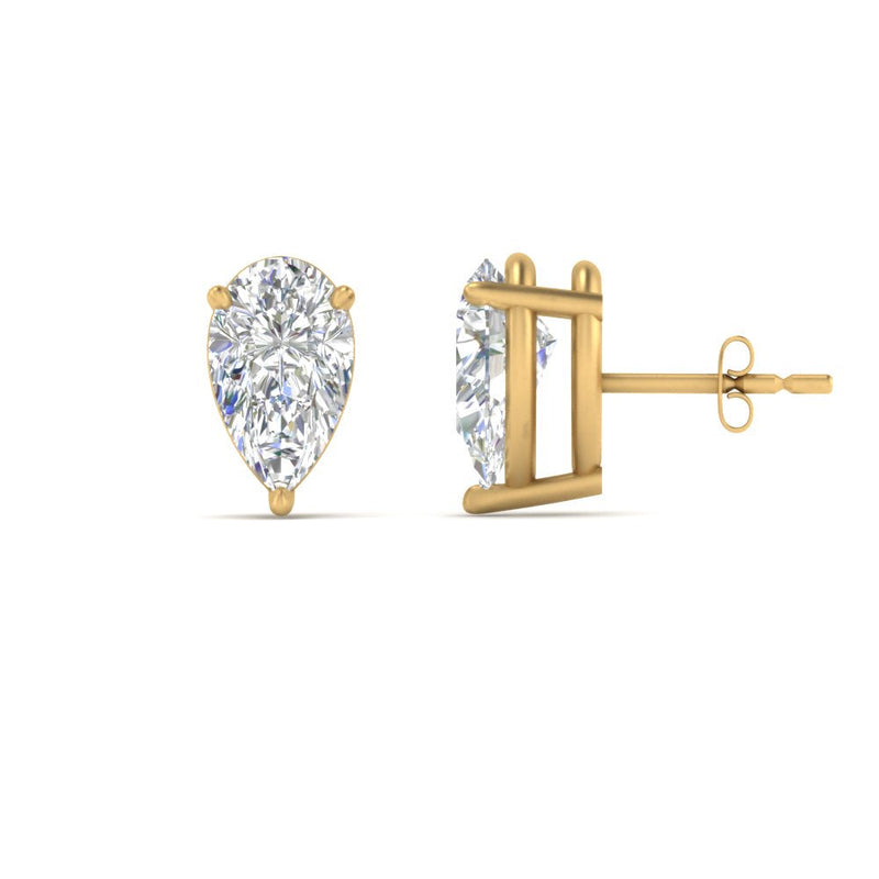 Three-Prong Pear Diamond Solitaire Stud Earrings (1.00ct - 10.00ct)