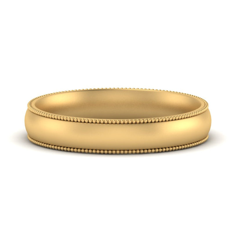 4 mm Milgrain Comfort Fit Mens Wedding Band