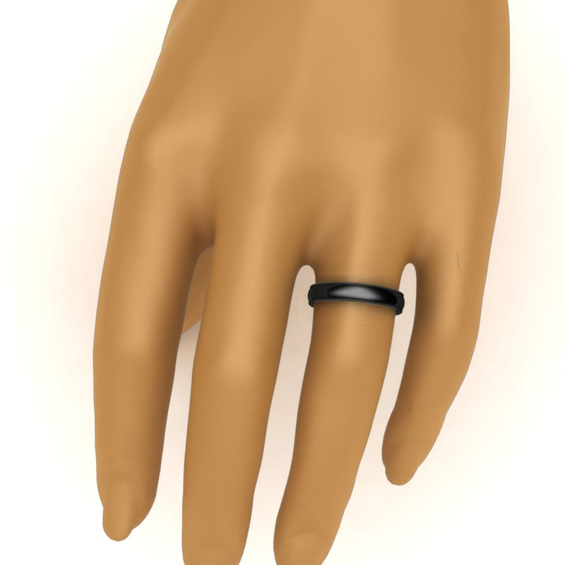 4 mm Comfort Fit Wedding Band Milgrain Edge