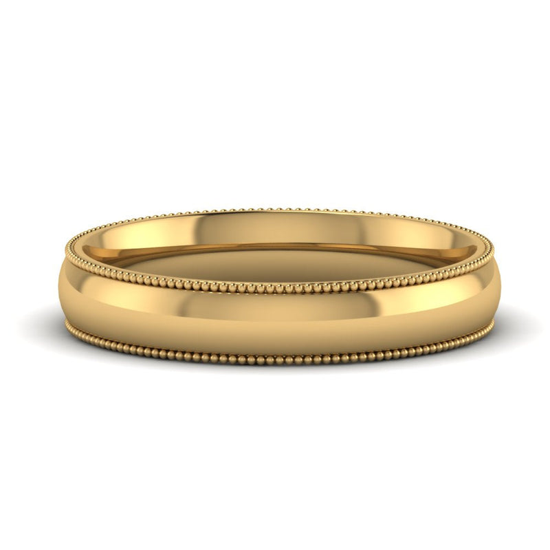 4 mm Comfort Fit Wedding Band Milgrain Edge