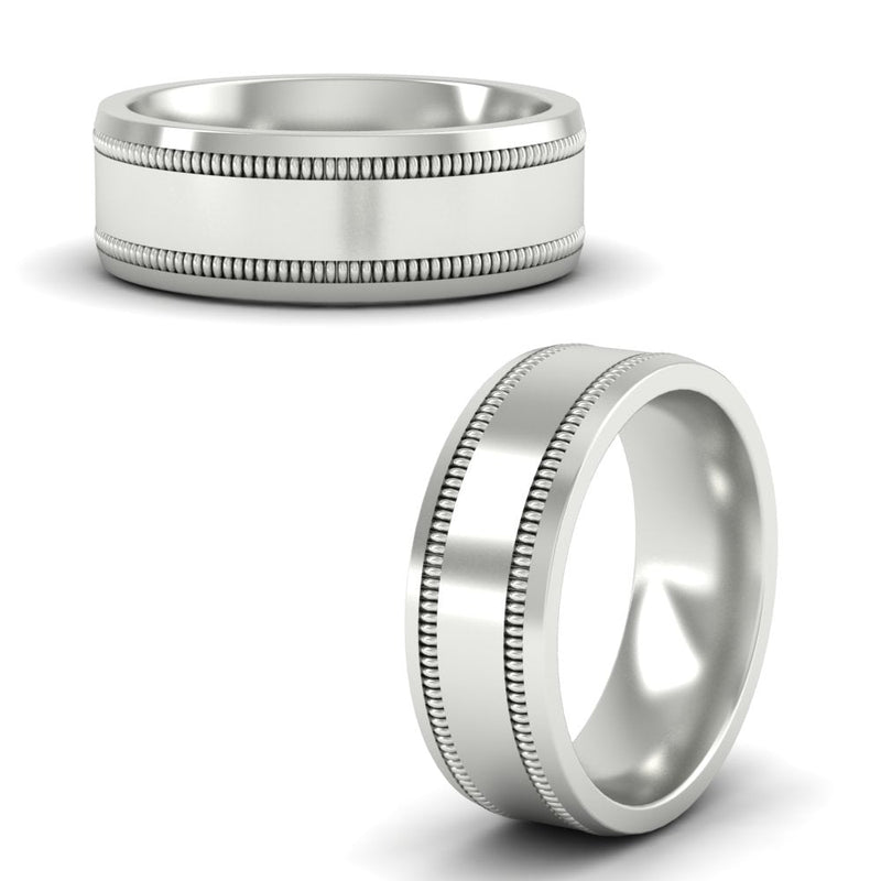 5 mm Mens Band Double Milgrain