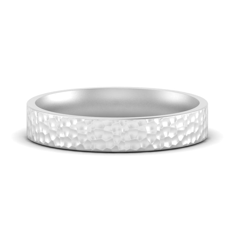 Hammered Wedding Band Comfort Fit 5 mm