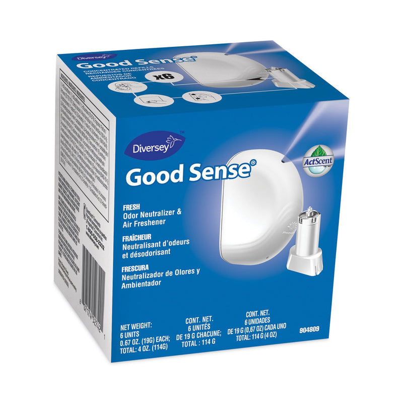 Diversey Good Sense Automatic Spray System, Fresh Scent, Yellow, 0.67 oz Cartridge, 12/Carton