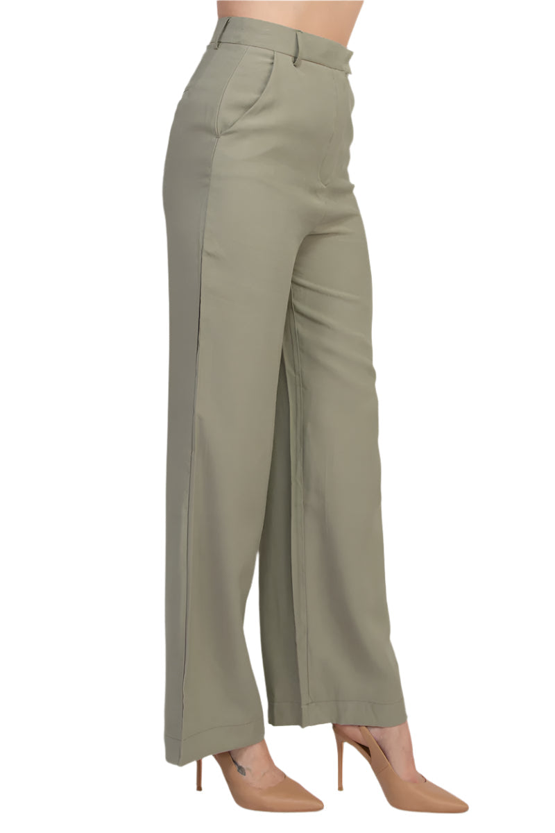 Truth High Waist Olive Wide Leg Trouser Pants