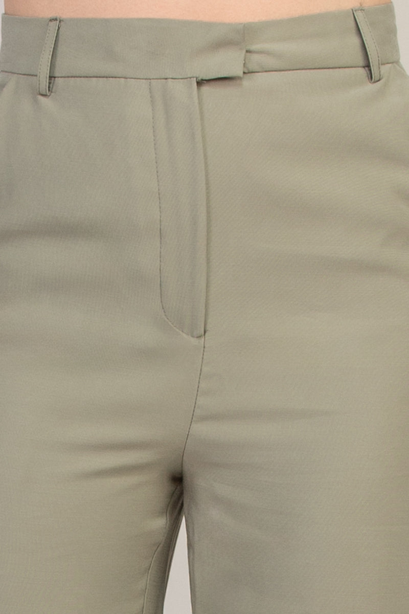 Truth High Waist Olive Wide Leg Trouser Pants
