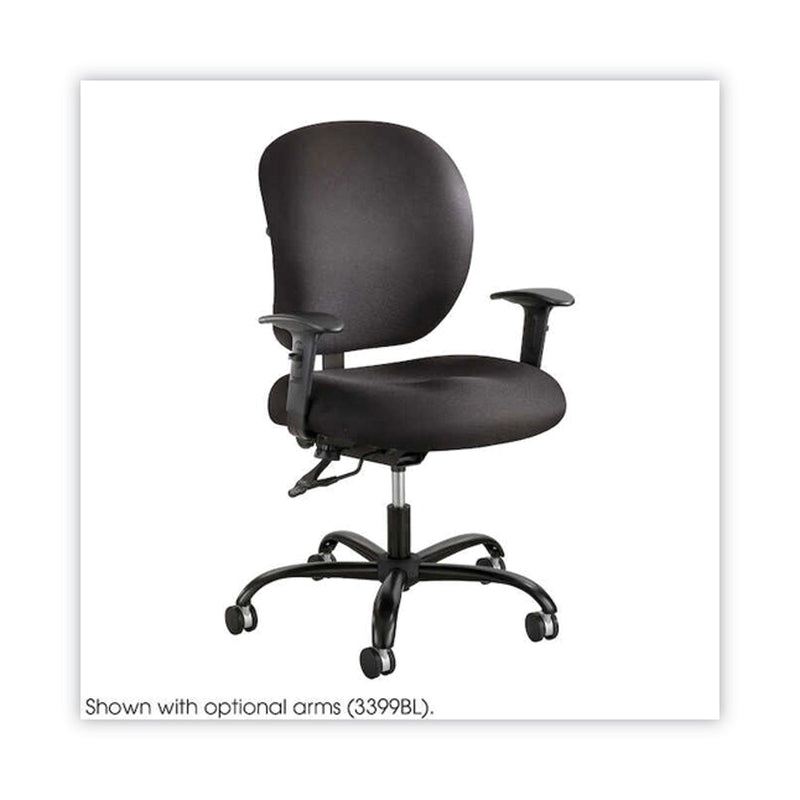 Safco Alday Intensive-Use Chair, Supports Up to 500 lb, 17.5" to 20" Seat Height, Black