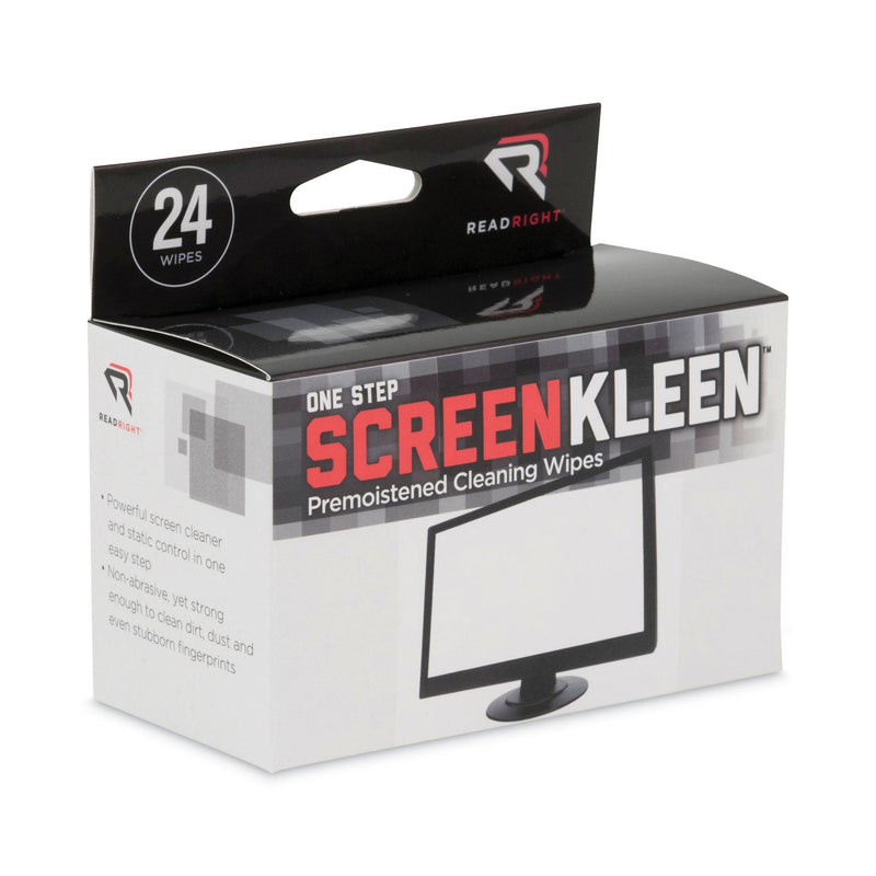 Read Right OneStep Screen Cleaner, 5 x 5, 24/Box