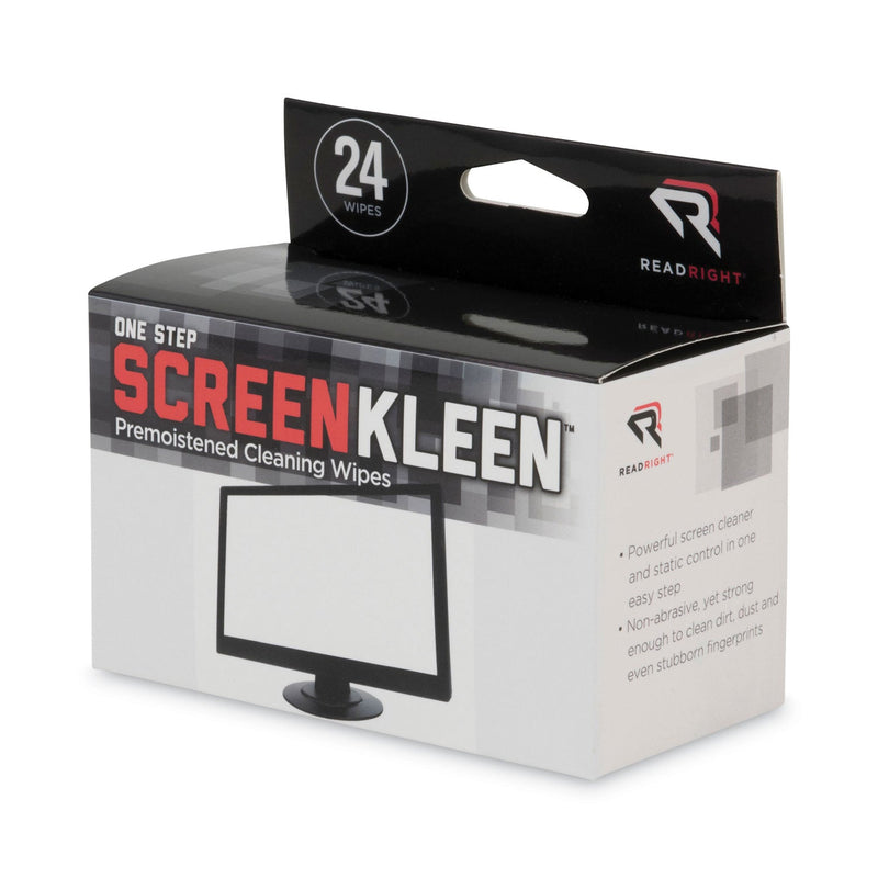 Read Right OneStep Screen Cleaner, 5 x 5, 24/Box