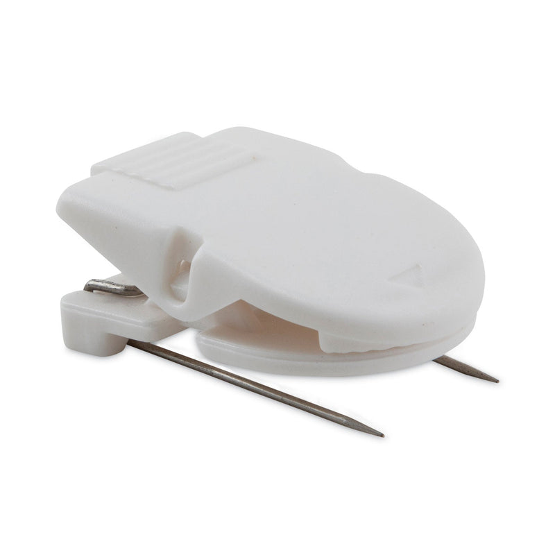 Advantus Wall Clips for Fabric Panels, 40 Sheet Capacity, White, 20/Box