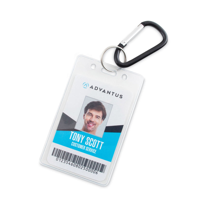 Advantus Carabiner Key Chains, Split Key Rings, Aluminum, Black, 10/Pack