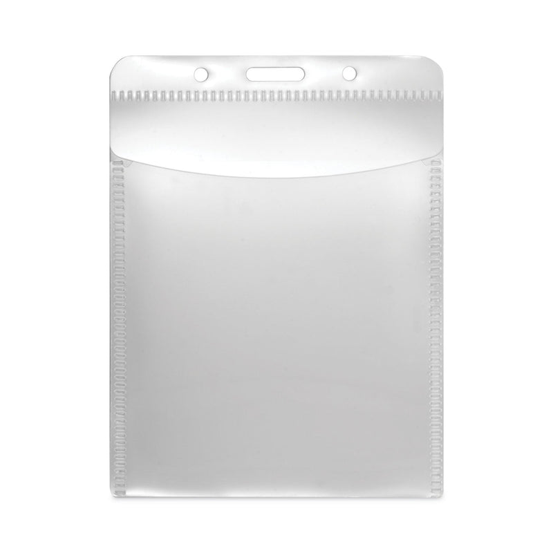 Advantus PVC-Free Badge Holders, Vertical, Clear 3.5" x 5.13" Holder, 3.13" x 4.13" Insert, 50/Pack