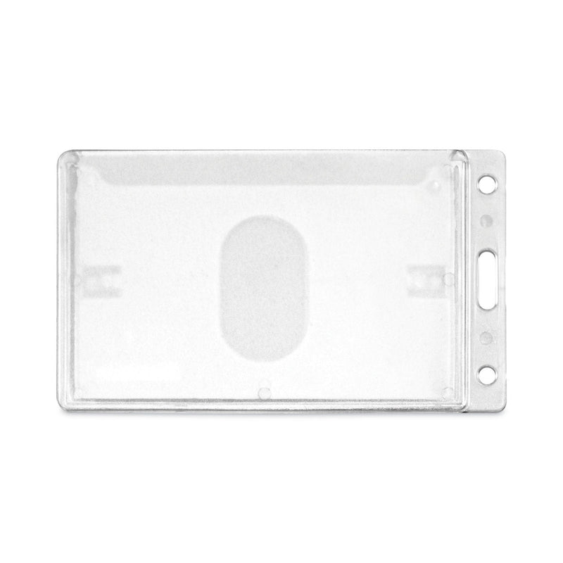 Advantus Frosted Two-Card Rigid Badge Holders, Vertical, Frosted 2.5" x 4.13" Holder, 2.13" x 3.38" Insert, 25/Box