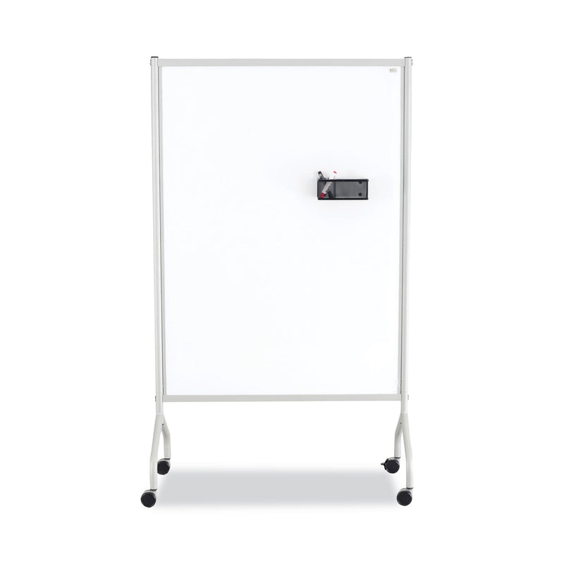 Safco Rumba Full Panel Whiteboard Collaboration Screen, 36w x 16d x 54h, White/Gray