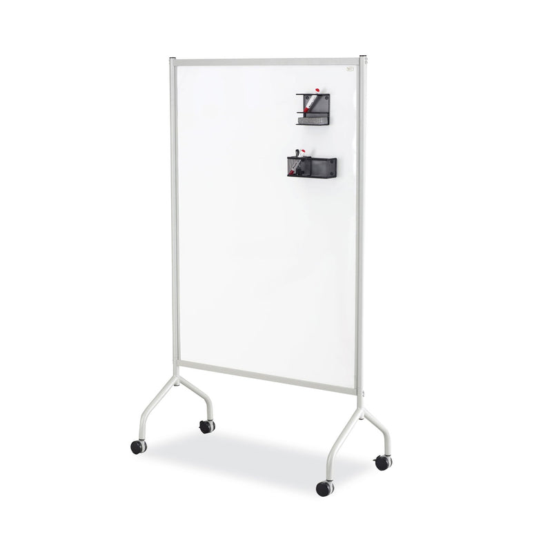 Safco Rumba Full Panel Whiteboard Collaboration Screen, 36w x 16d x 54h, White/Gray