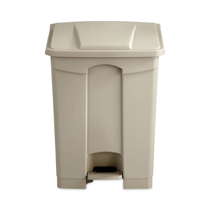 Safco Large Capacity Plastic Step-On Receptacle, 17 gal, Tan