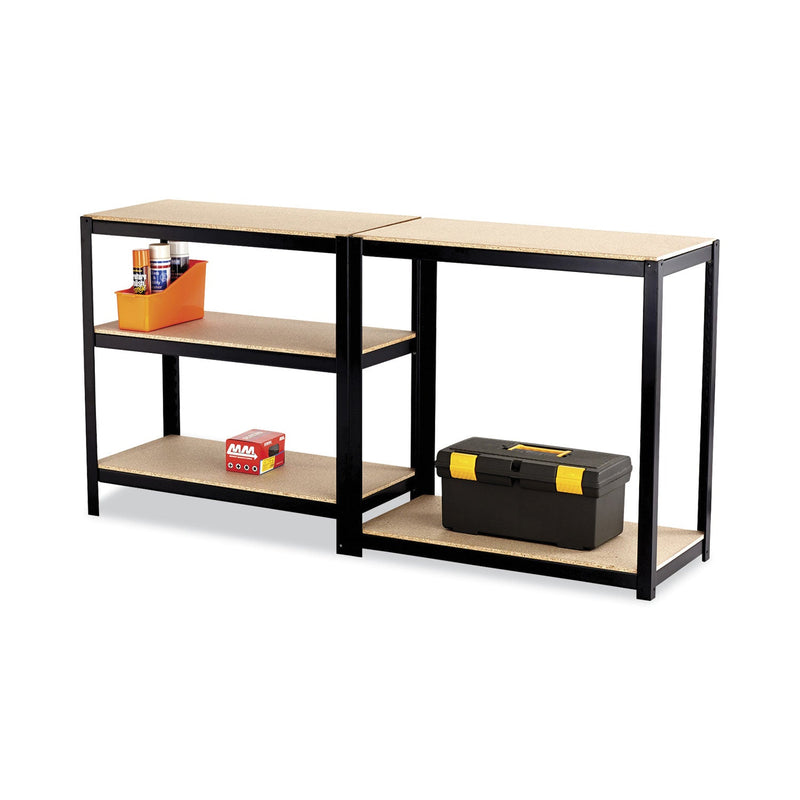Safco Boltless Steel/Particleboard Shelving, Five-Shelf, 36w x 24d x 72h, Black