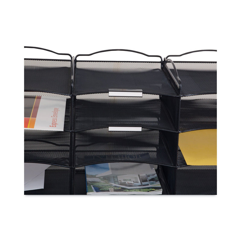 Safco Onyx Mesh Literature Sorter, 20 Compartments, 19 x 15.25 x 59, Black