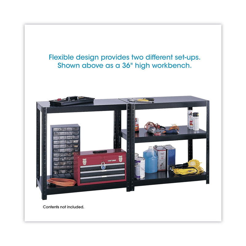 Safco Boltless Steel Shelving, Five-Shelf, 48w x 18d x 72h, Black