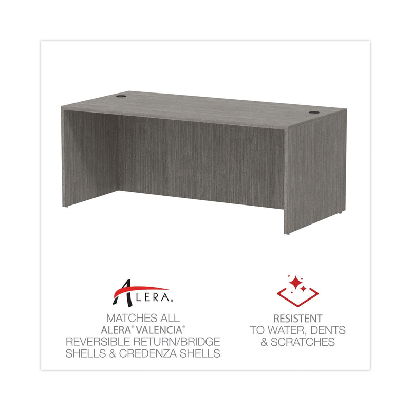 Alera Valencia Series Straight Front Desk Shell, 71" x 35.5" x 29.63", Gray