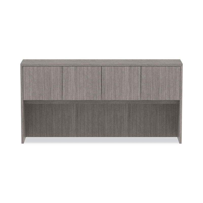 Alera Valencia Series Hutch with Doors, 4 Compartments, 70.63w x 15d x 35.38h, Gray