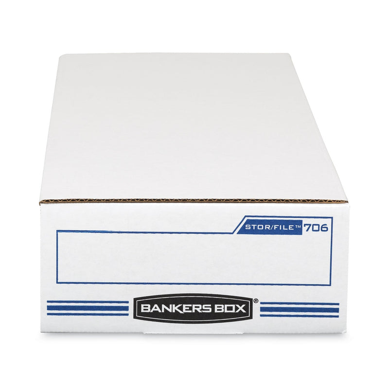 Bankers Box STOR/FILE Check Boxes, 9.25" x 25" x 4.13", White/Blue, 12/Carton