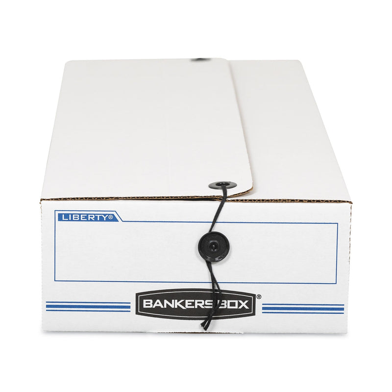 Bankers Box LIBERTY Check and Form Boxes, 9.25" x 15" x 4.25", White/Blue, 12/Carton