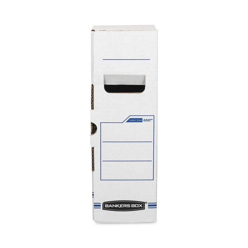 Bankers Box X-Ray Storage Boxes, 5" x 18.75" x 14.88", White/Blue, 6/Carton