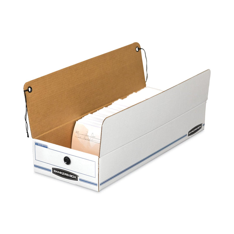 Bankers Box LIBERTY Check and Form Boxes, 9.25" x 23.75" x 4.25", White/Blue, 12/Carton
