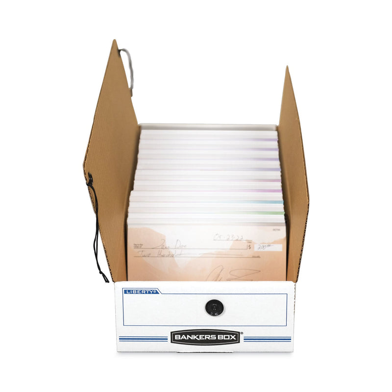 Bankers Box LIBERTY Check and Form Boxes, 9" x 24" x 6.38", White/Blue, 12/Carton