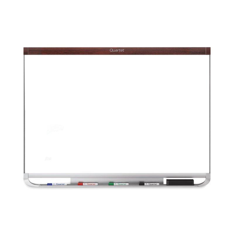 Quartet Prestige 2 DuraMax Magnetic Porcelain Whiteboard, 48 x 36, Mahogany Frame