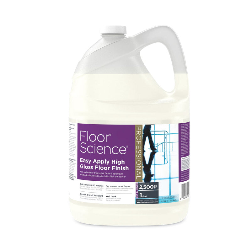 Diversey Floor Science Premium High Gloss Floor Finish, Clear Scent, 1 gal Container,4/CT