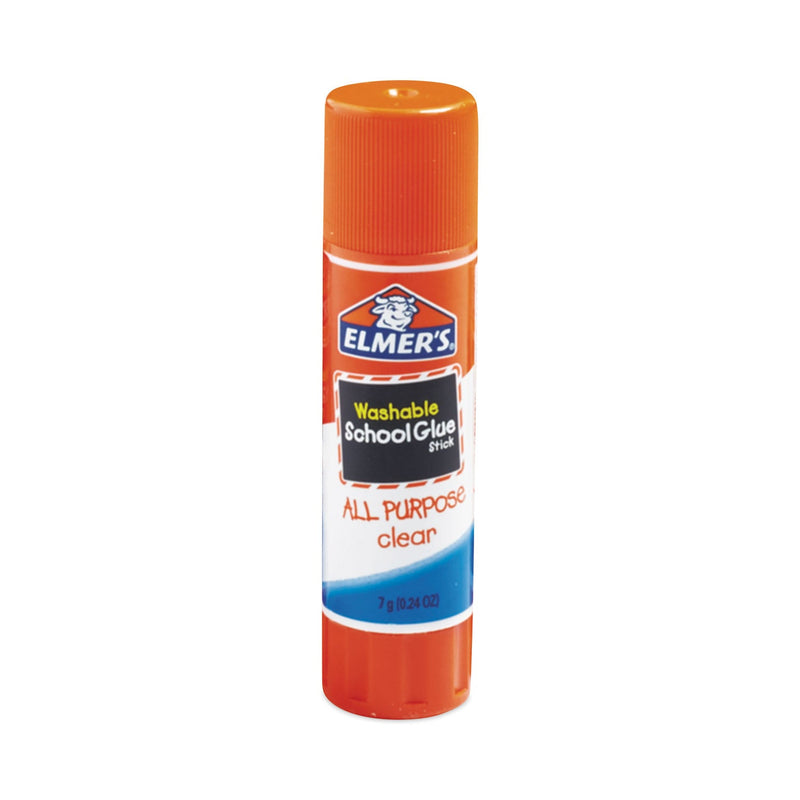 Elmer's Washable School Glue Sticks, 0.24 oz, Applies and Dries Clear, 60/Box