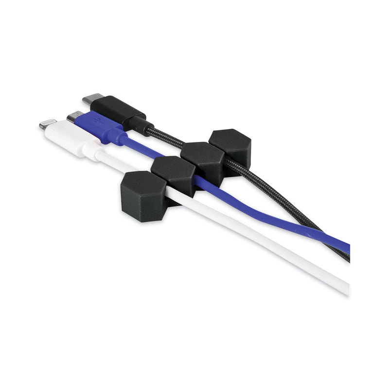 RCA Three Channel Cable Holder, 2" x 2", Black, 4/Pack