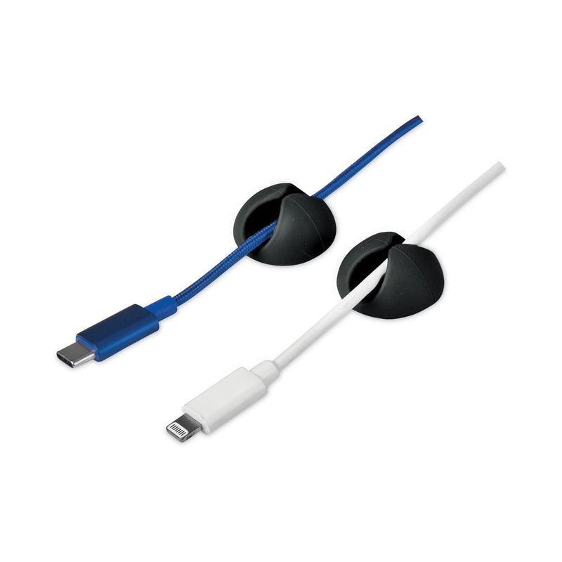 RCA One Channel Cable Holder, 1" x 1", Black, 6/Pack