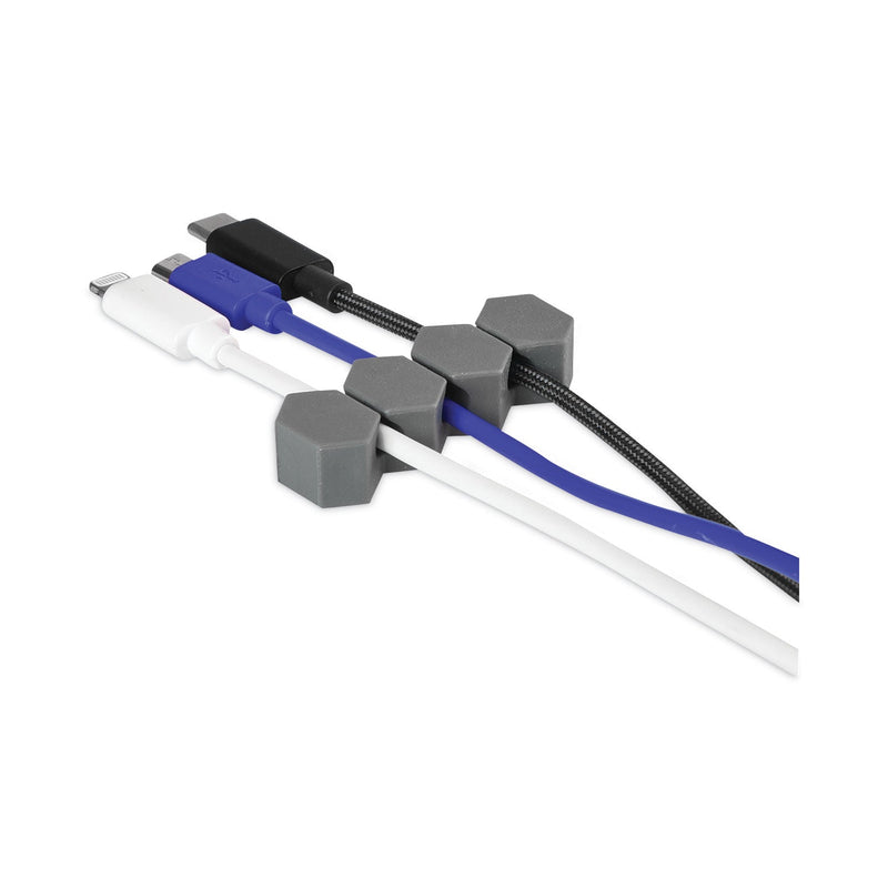 RCA Three Channel Cable Holder, 2" x 2", Gray, 4/Pack