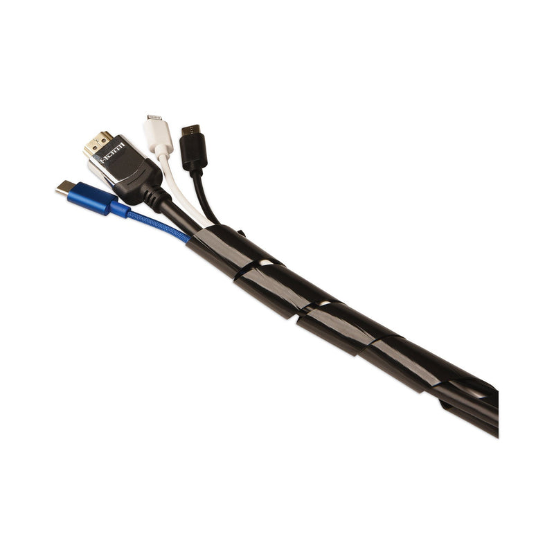 RCA Cable Management Spiral Wrap, 0.5" x 78", Black