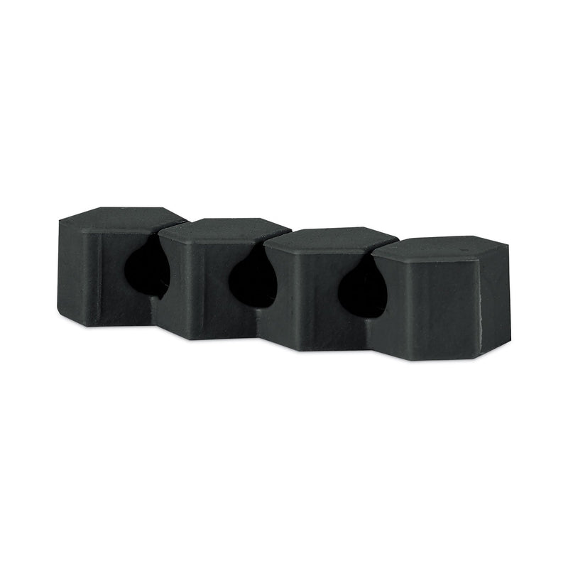 RCA Three Channel Cable Holder, 2" x 2", Black, 4/Pack