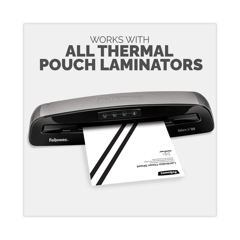 Fellowes Laminator Cleaning Sheets, 3 to 10 mil, 8.5" x 11", White, 10/Pack
