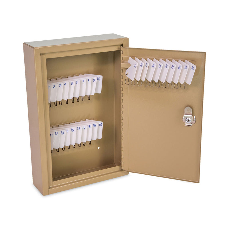 CONTROLTEK Key Lockable Key Cabinet, 30-Key, Metal, Sand, 8 x 2.63 x 12.13